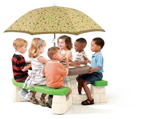 Picnic Table with Umbrella - Step2